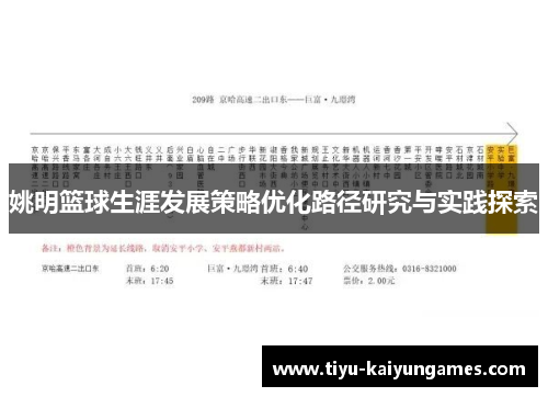 姚明篮球生涯发展策略优化路径研究与实践探索