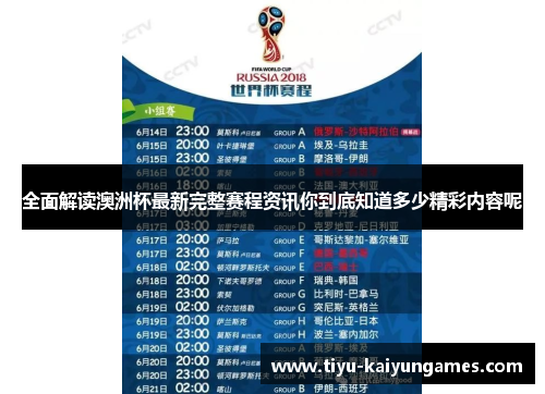全面解读澳洲杯最新完整赛程资讯你到底知道多少精彩内容呢 全面解读澳洲杯最新完整赛程资讯你到底知道多少精彩内容呢