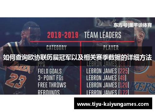 如何查询欧协联历届冠军以及相关赛季数据的详细方法